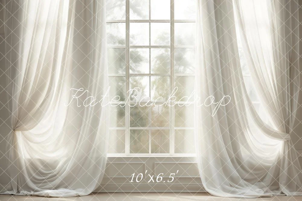 Kate White Curtains Windows Room Backdrop Designed by Chain Photography - Image 9