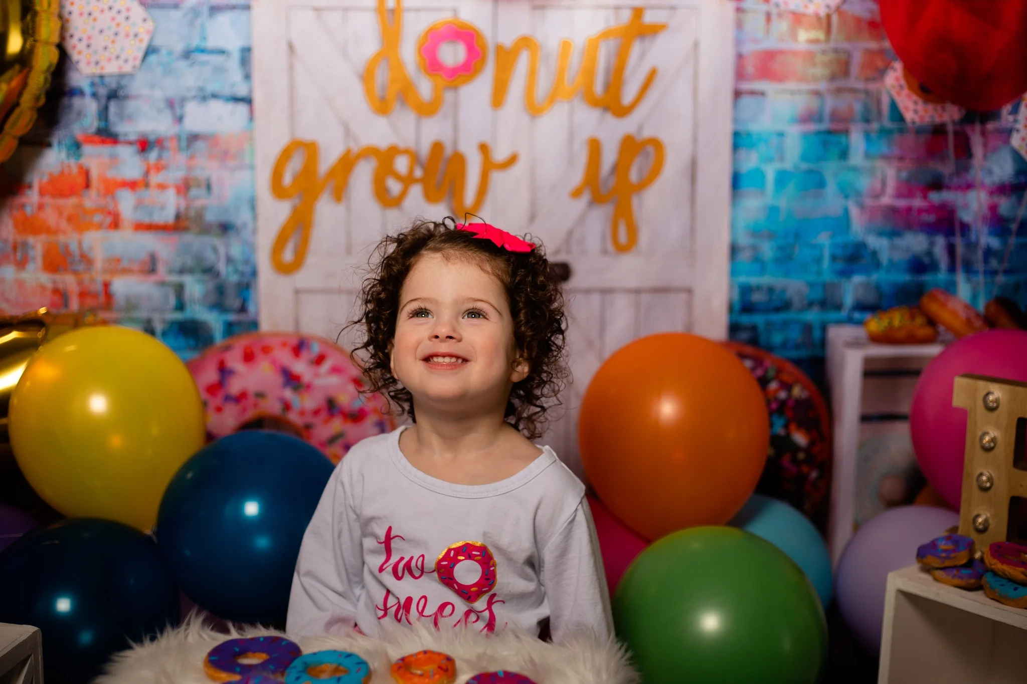 Kate White Door Balloons Banner Do Nut Grow Up Birthday Children Backdrop - Image 12