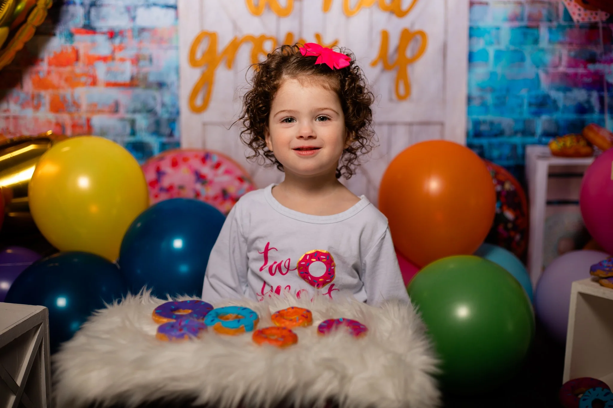 Kate White Door Balloons Banner Do Nut Grow Up Birthday Children Backdrop - Image 13