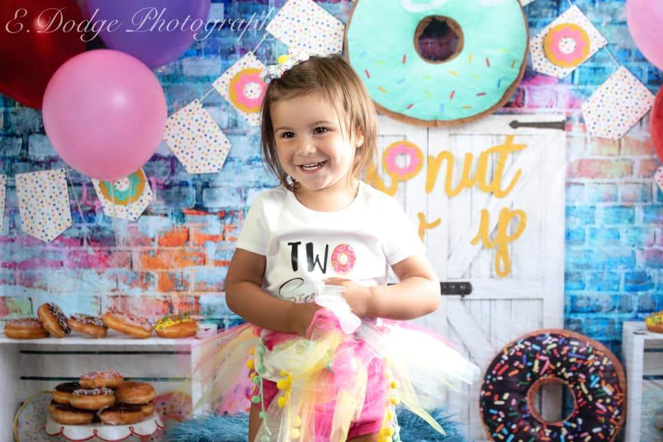 Kate White Door Balloons Banner Do Nut Grow Up Birthday Children Backdrop - Image 6