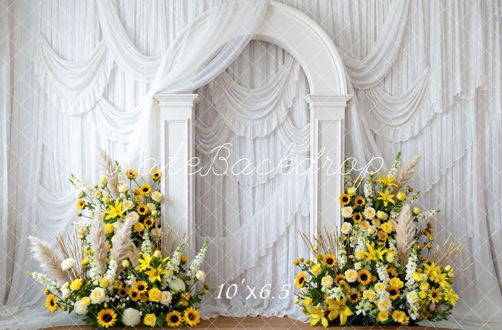 Kate White Drapes Arch Sunflowers Backdrop Designed by Mini MakeBelieve - Image 4