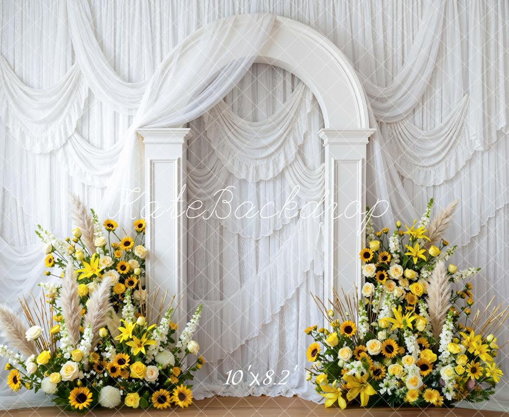Kate White Drapes Arch Sunflowers Backdrop Designed by Mini MakeBelieve - Image 6