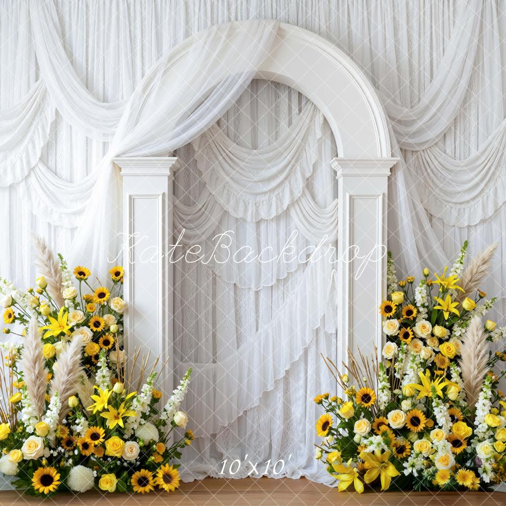 Kate White Drapes Arch Sunflowers Backdrop Designed by Mini MakeBelieve - Image 7