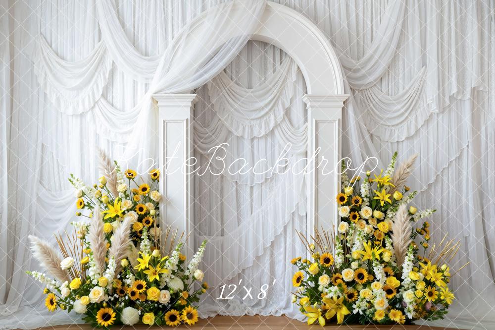 Kate White Drapes Arch Sunflowers Backdrop Designed by Mini MakeBelieve - Image 8