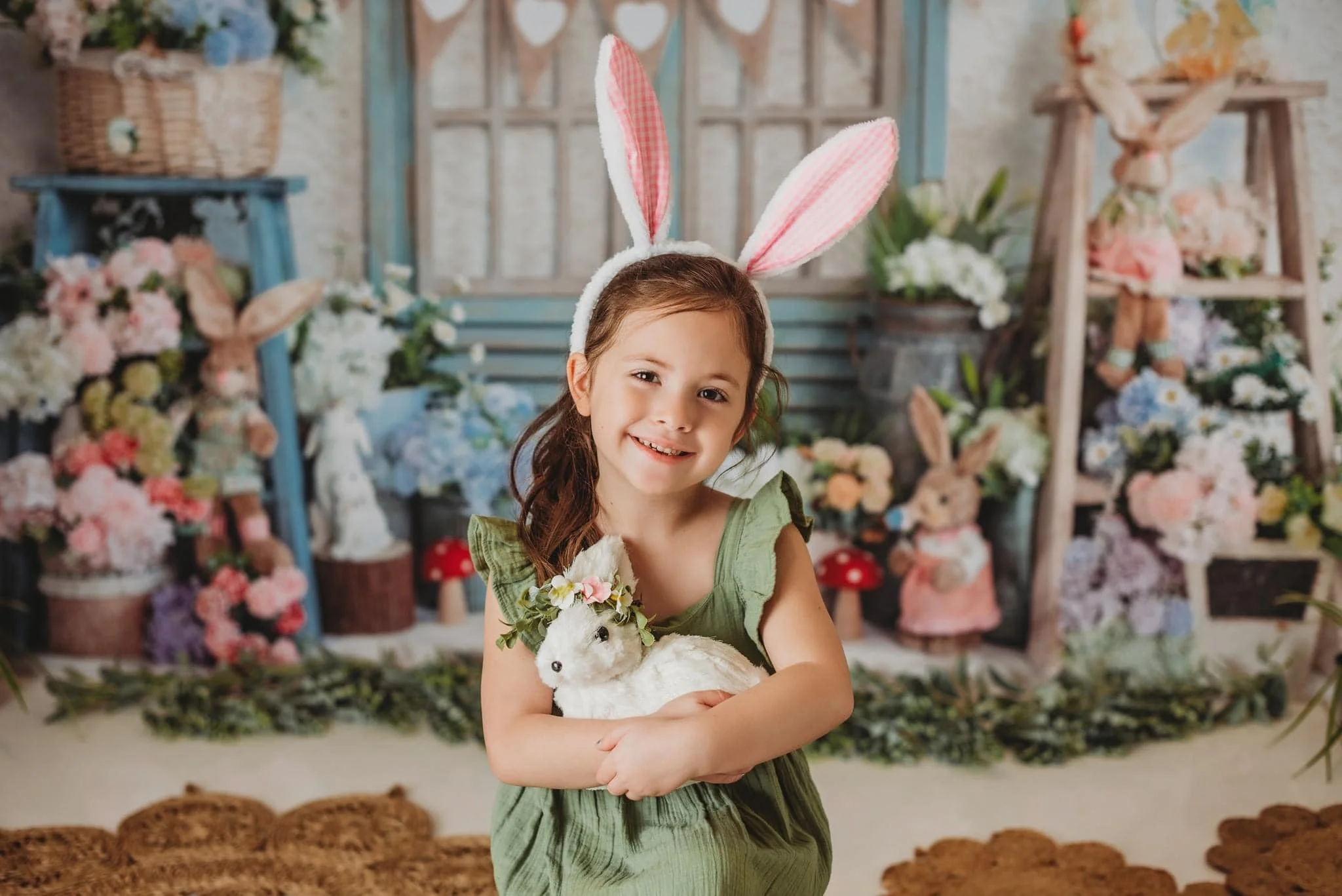 Kate White Easter Flower Bunny Backdrop for Photography - Image 6