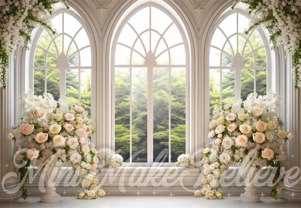 Kate White Floral Window Spring Backdrop Designed by Mini MakeBelieve - Image 2