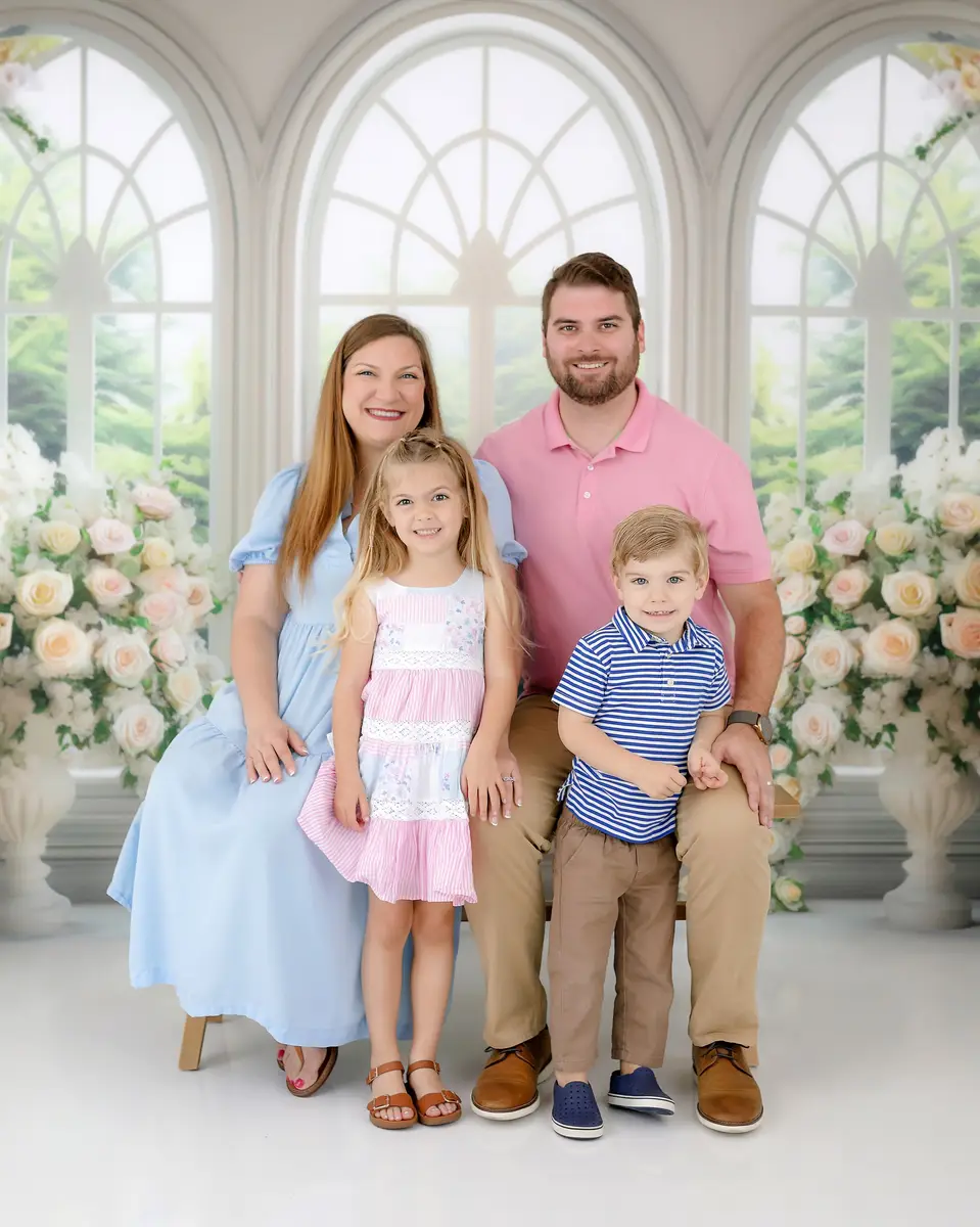 Kate White Floral Window Spring Backdrop Designed by Mini MakeBelieve - Image 3