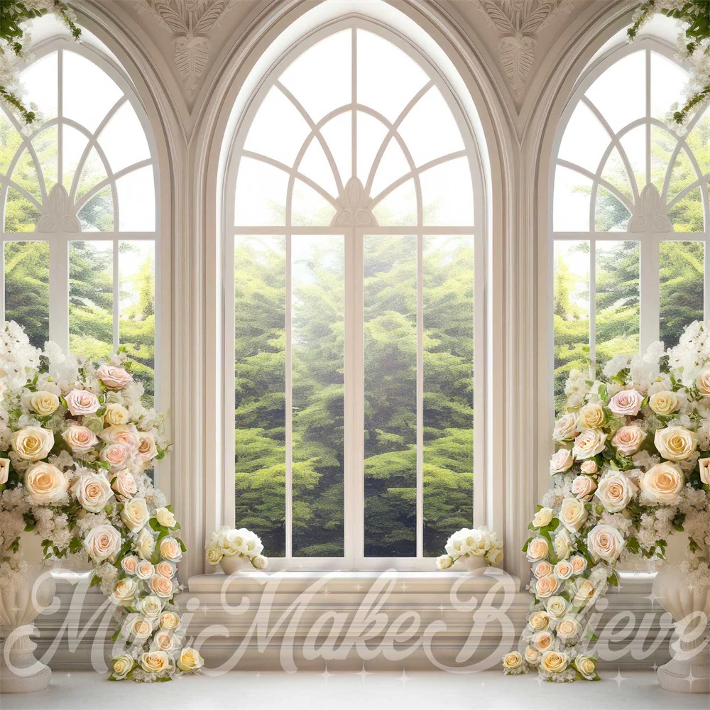 Kate White Floral Window Spring Backdrop Designed by Mini MakeBelieve - Image 4