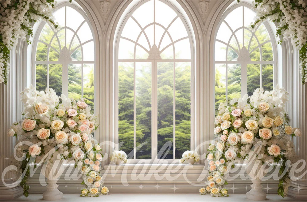 Kate White Floral Window Spring Backdrop Designed by Mini MakeBelieve - Image 6