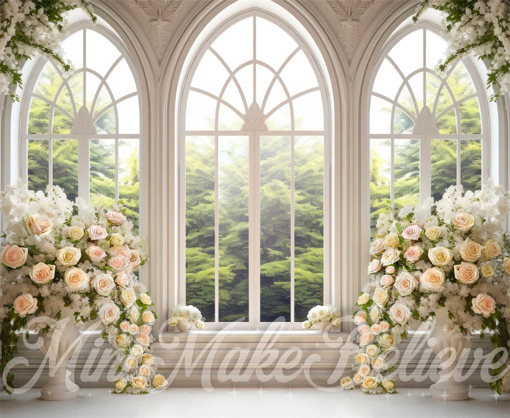 Kate White Floral Window Spring Backdrop Designed by Mini MakeBelieve - Image 7
