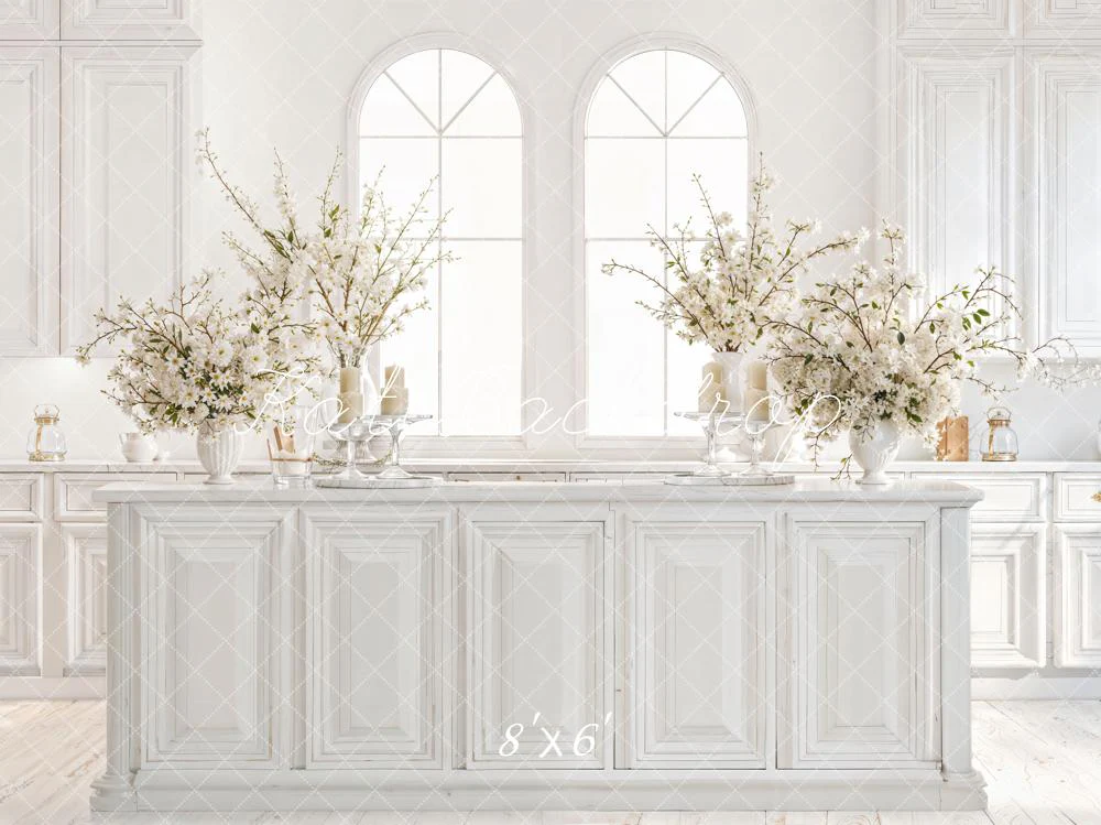 Kate White Kitchen Cabinets Blossom Backdrop Designed by Emetselch - Image 3