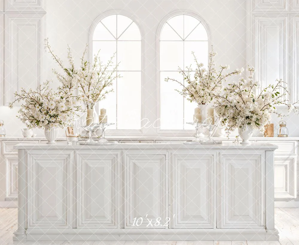 Kate White Kitchen Cabinets Blossom Backdrop Designed by Emetselch - Image 6