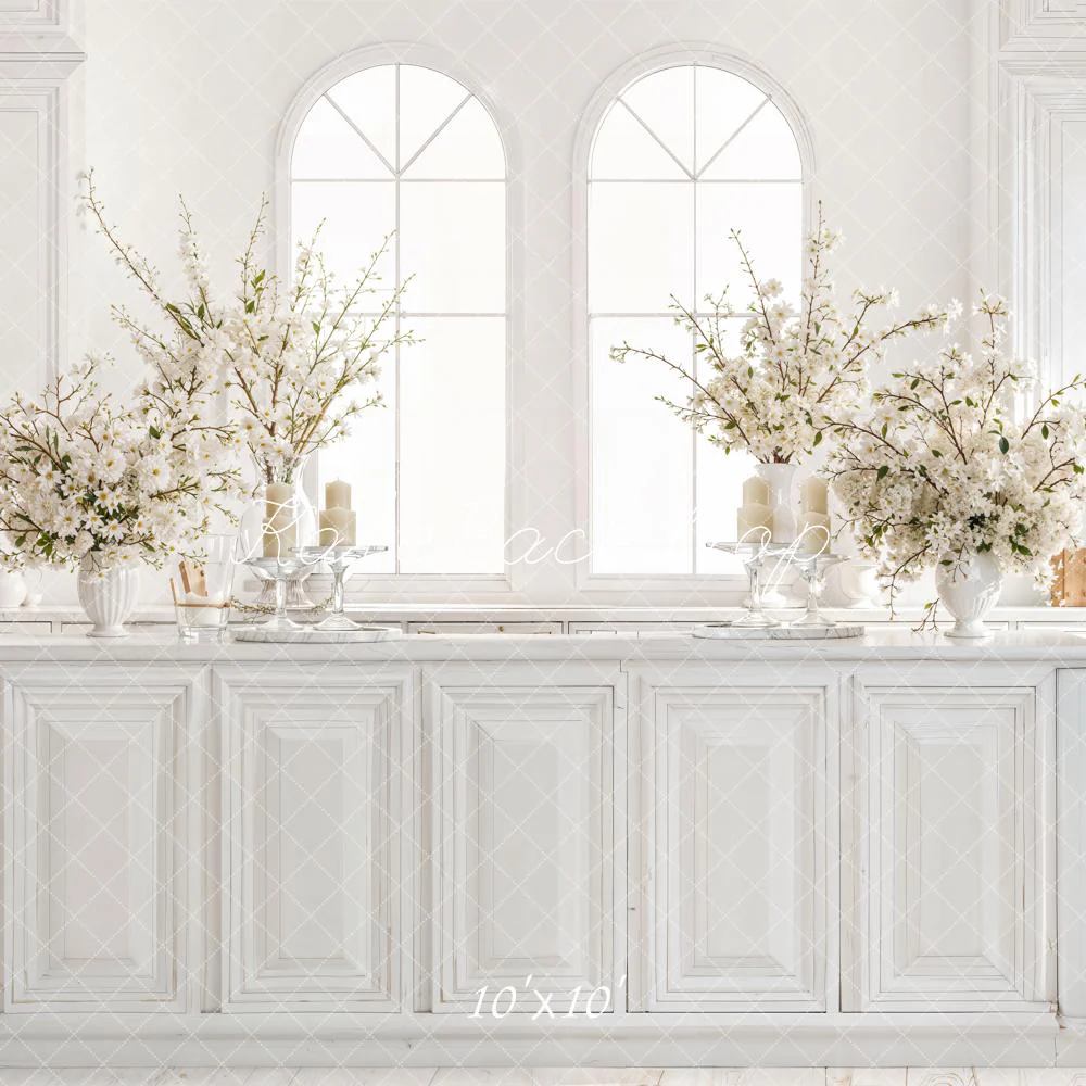 Kate White Kitchen Cabinets Blossom Backdrop Designed by Emetselch - Image 7