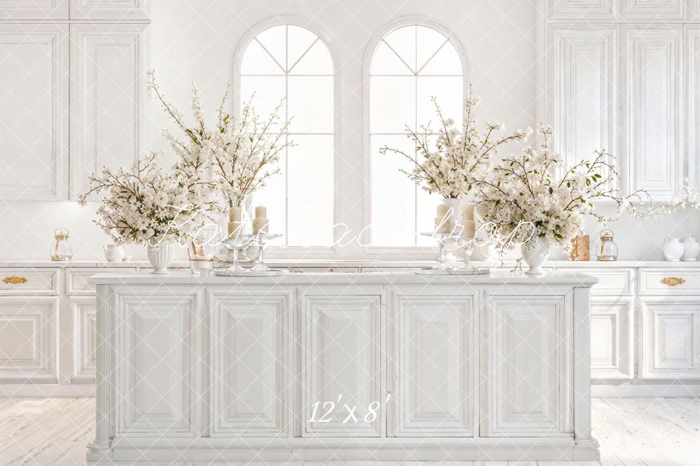 Kate White Kitchen Cabinets Blossom Backdrop Designed by Emetselch - Image 8