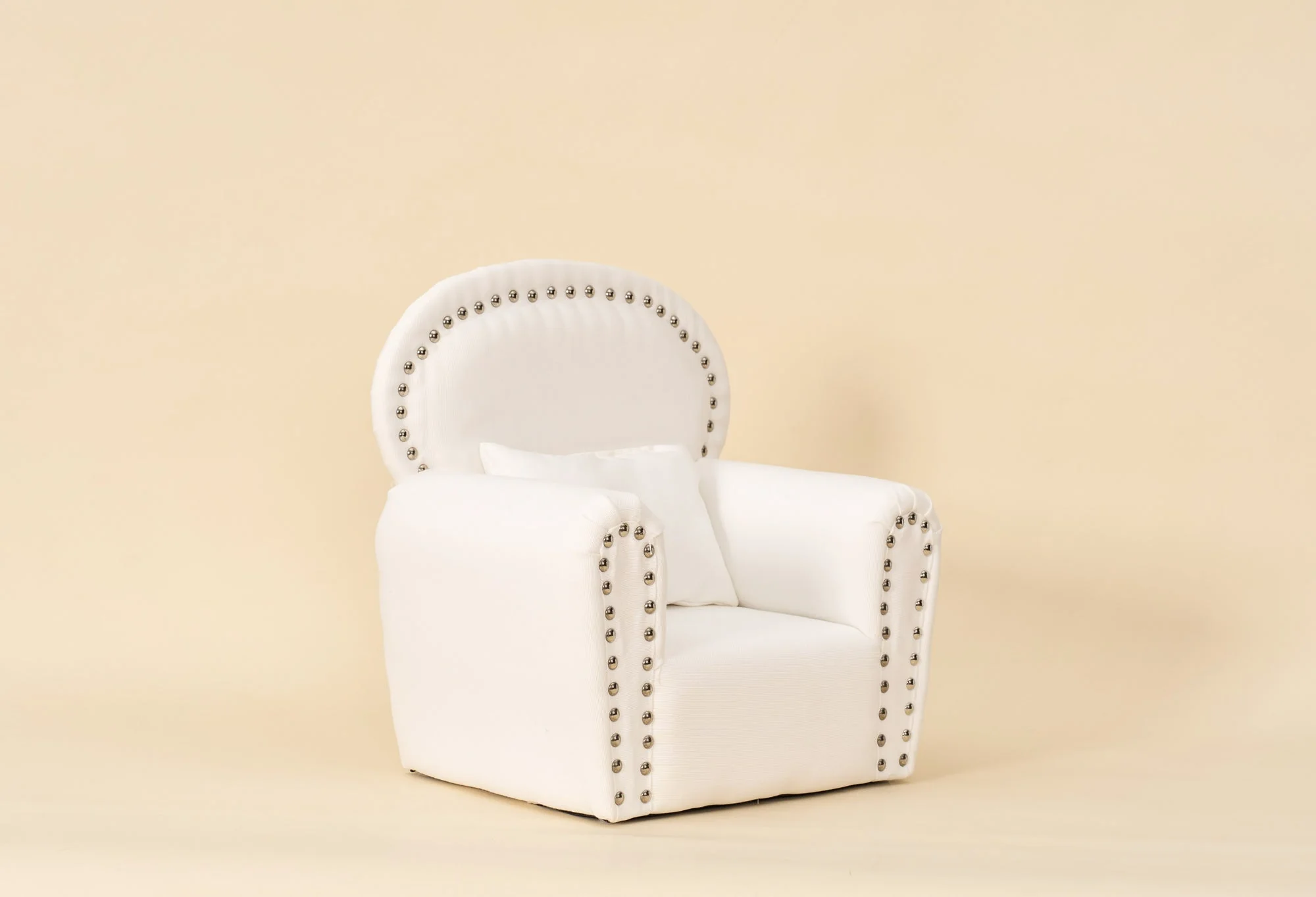 Kate White Mini Fabric Sofa with Rivet Newborn Props for Photography - Image 3