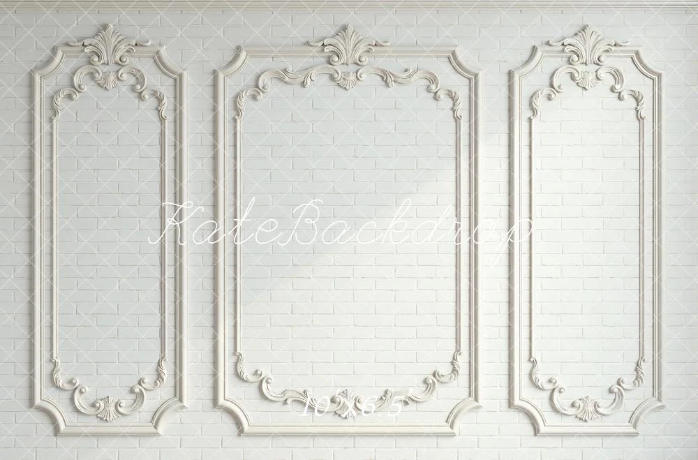 Kate White Ornate Moulding Brick Wall Backdrop Designed by Mini MakeBelieve - Image 4