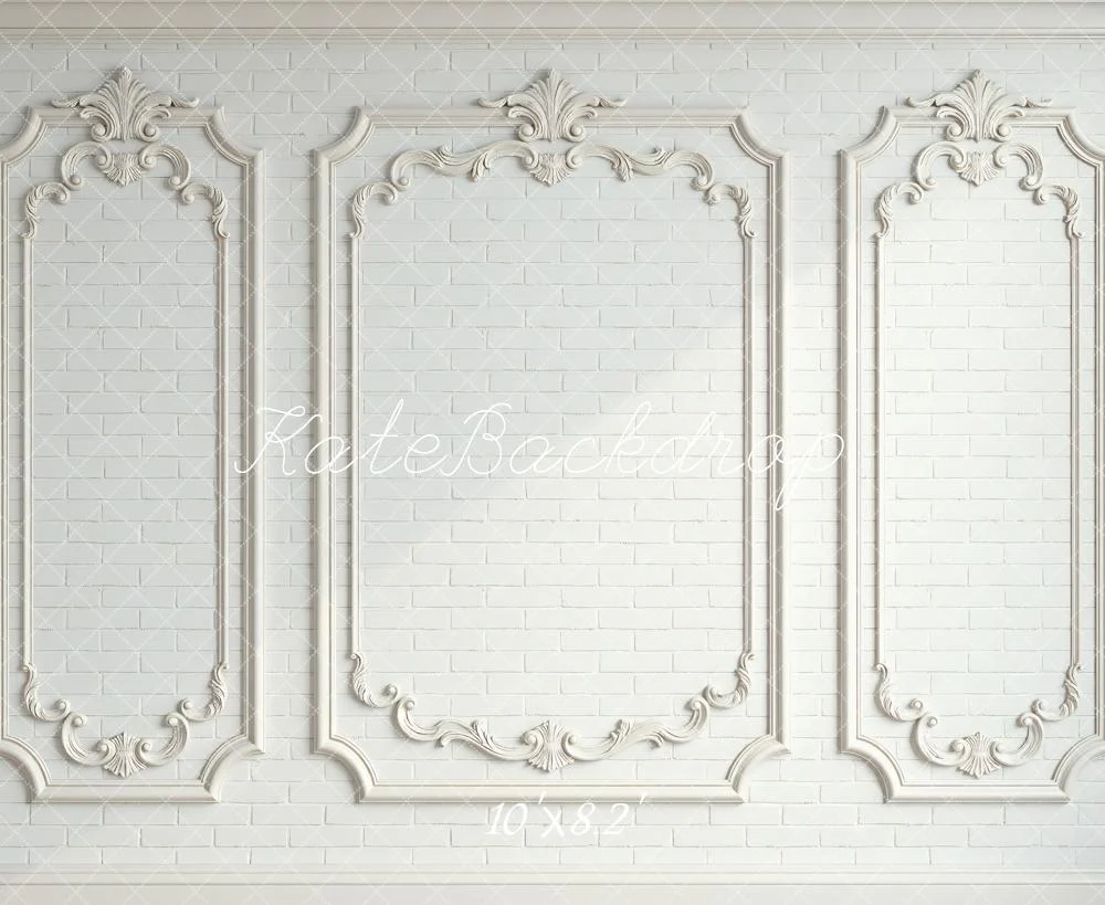 Kate White Ornate Moulding Brick Wall Backdrop Designed by Mini MakeBelieve - Image 6