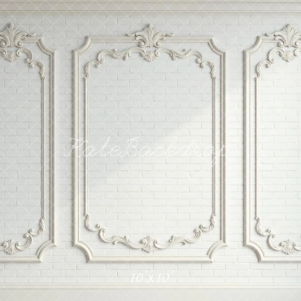 Kate White Ornate Moulding Brick Wall Backdrop Designed by Mini MakeBelieve - Image 7