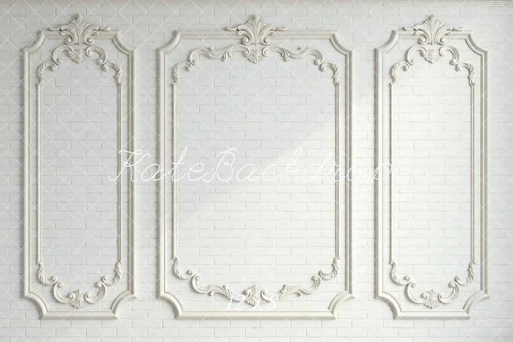 Kate White Ornate Moulding Brick Wall Backdrop Designed by Mini MakeBelieve - Image 8