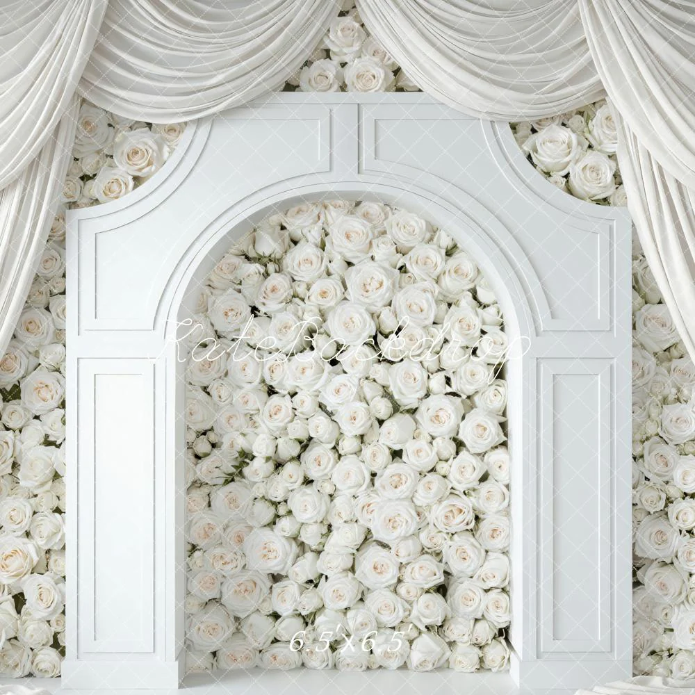 Kate White Rose Arch Drapes Backdrop Designed by Mini MakeBelieve - Image 2