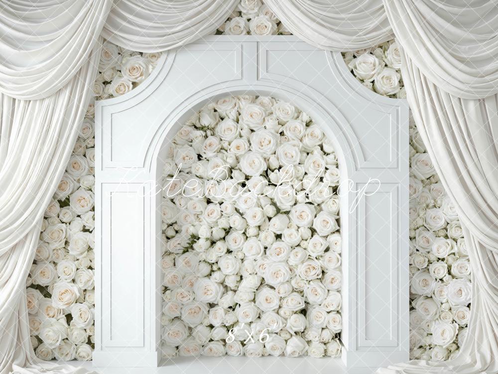 Kate White Rose Arch Drapes Backdrop Designed by Mini MakeBelieve - Image 3