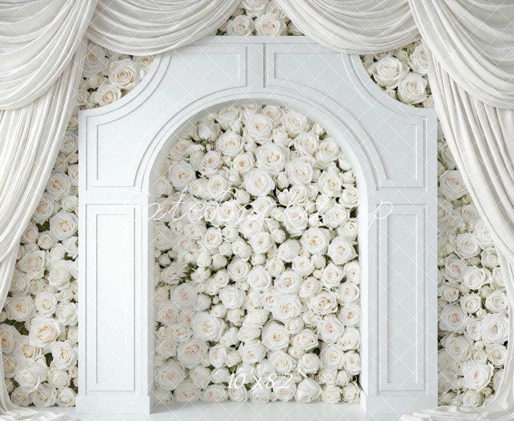 Kate White Rose Arch Drapes Backdrop Designed by Mini MakeBelieve - Image 6