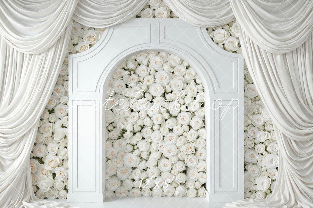 Kate White Rose Arch Drapes Backdrop Designed by Mini MakeBelieve - Image 8