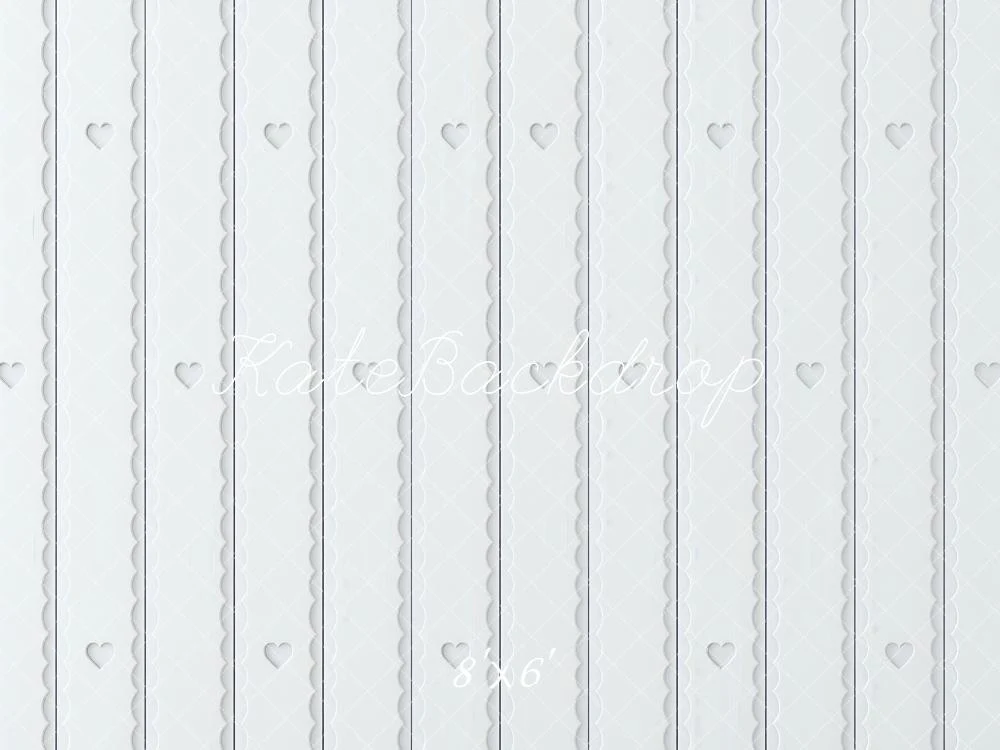 Kate White Scallop Heart Wall Backdrop Designed by Mini MakeBelieve - Image 3
