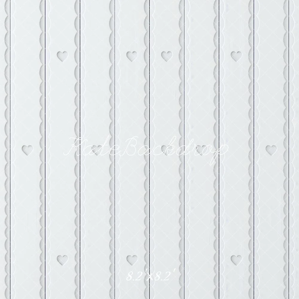 Kate White Scallop Heart Wall Backdrop Designed by Mini MakeBelieve - Image 5