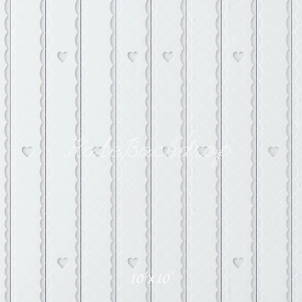 Kate White Scallop Heart Wall Backdrop Designed by Mini MakeBelieve - Image 7