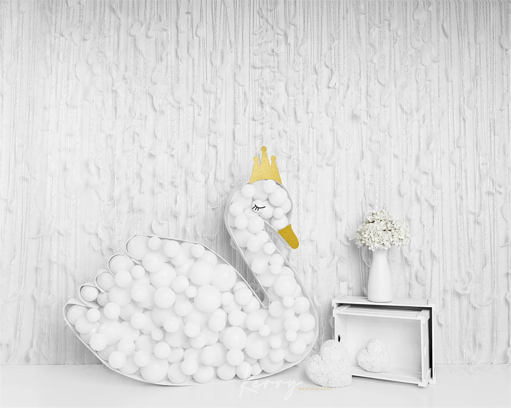 Kate White Swan Princess Balloons Backdrop Designed by Kerry Anderson - Image 3