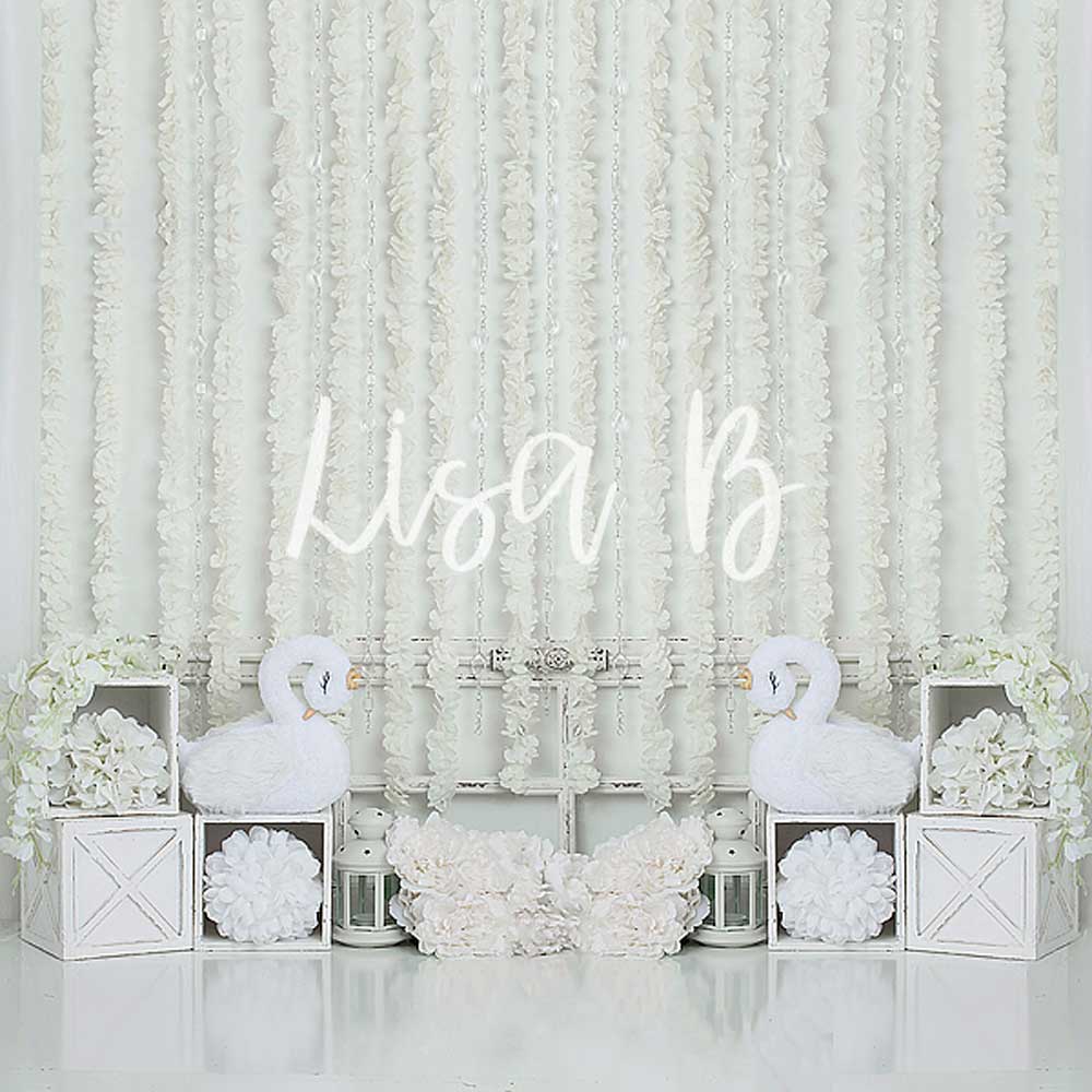 Kate White Swan Wedding Backdrop for Photography Designed by Lisa B - Image 2