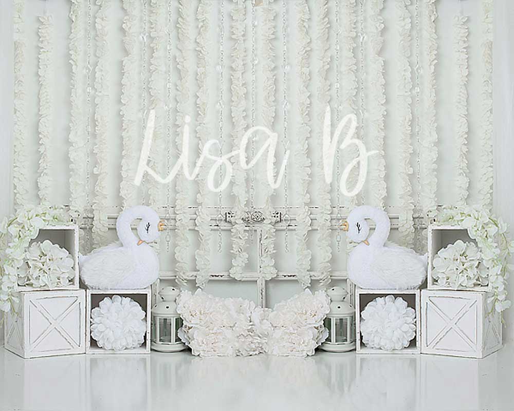 Kate White Swan Wedding Backdrop for Photography Designed by Lisa B - Image 3