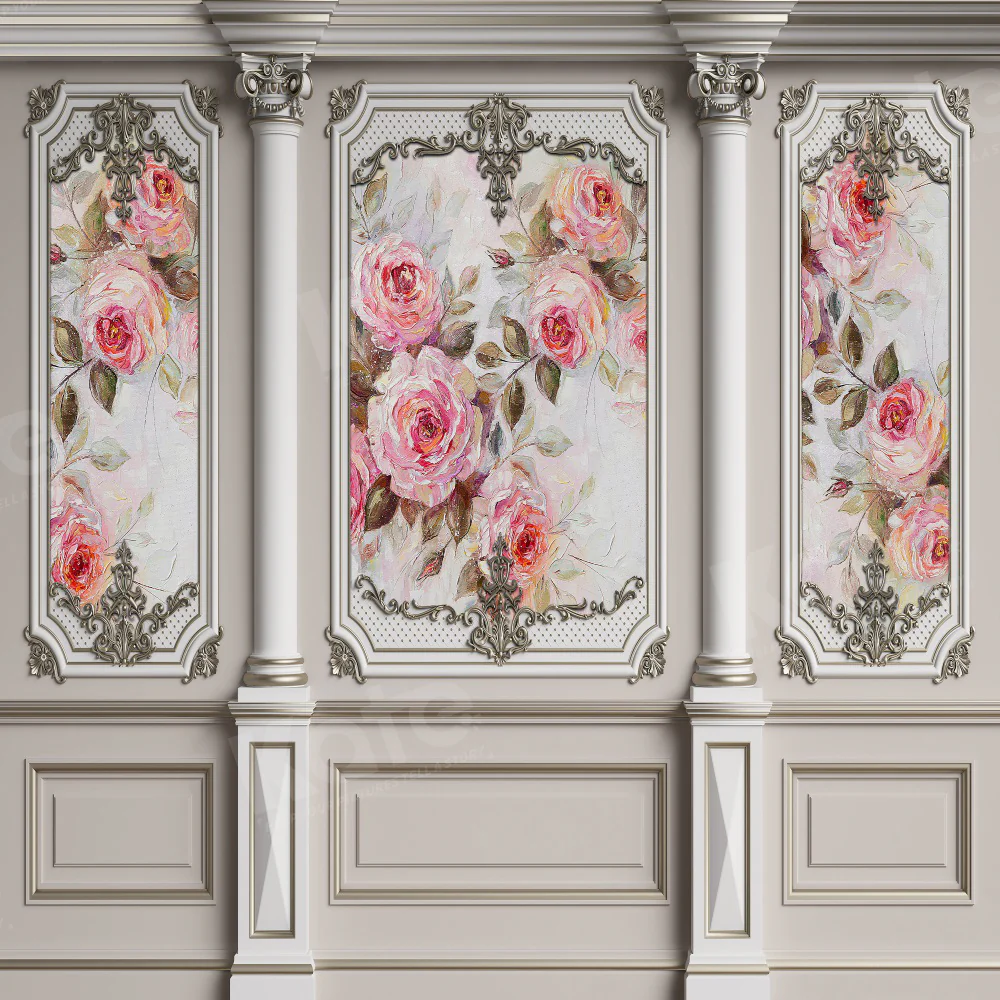 Kate White Vintage Floral Wall Backdrop for Photography - Image 2