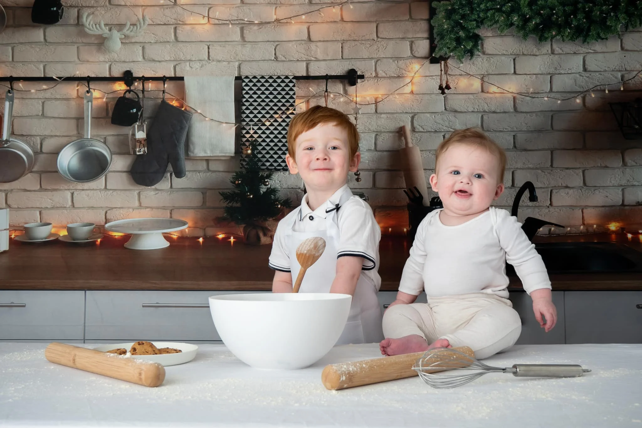 Kate White Wall Christmas Kitchen Backdrop Designed By Jerry_Sina - Image 4