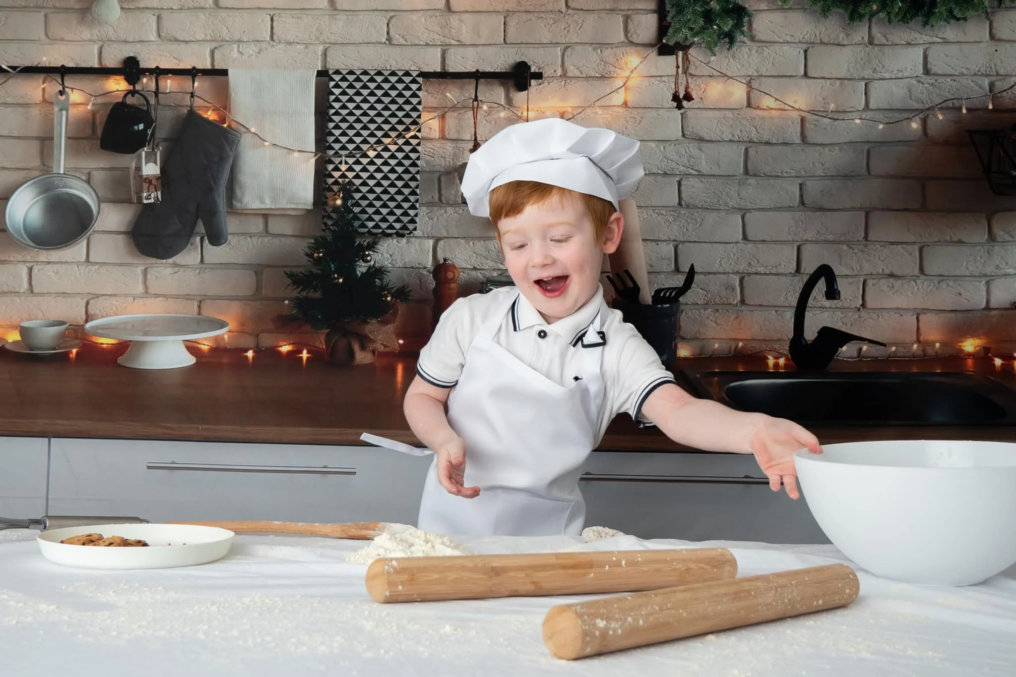 Kate White Wall Christmas Kitchen Backdrop Designed By Jerry_Sina - Image 9