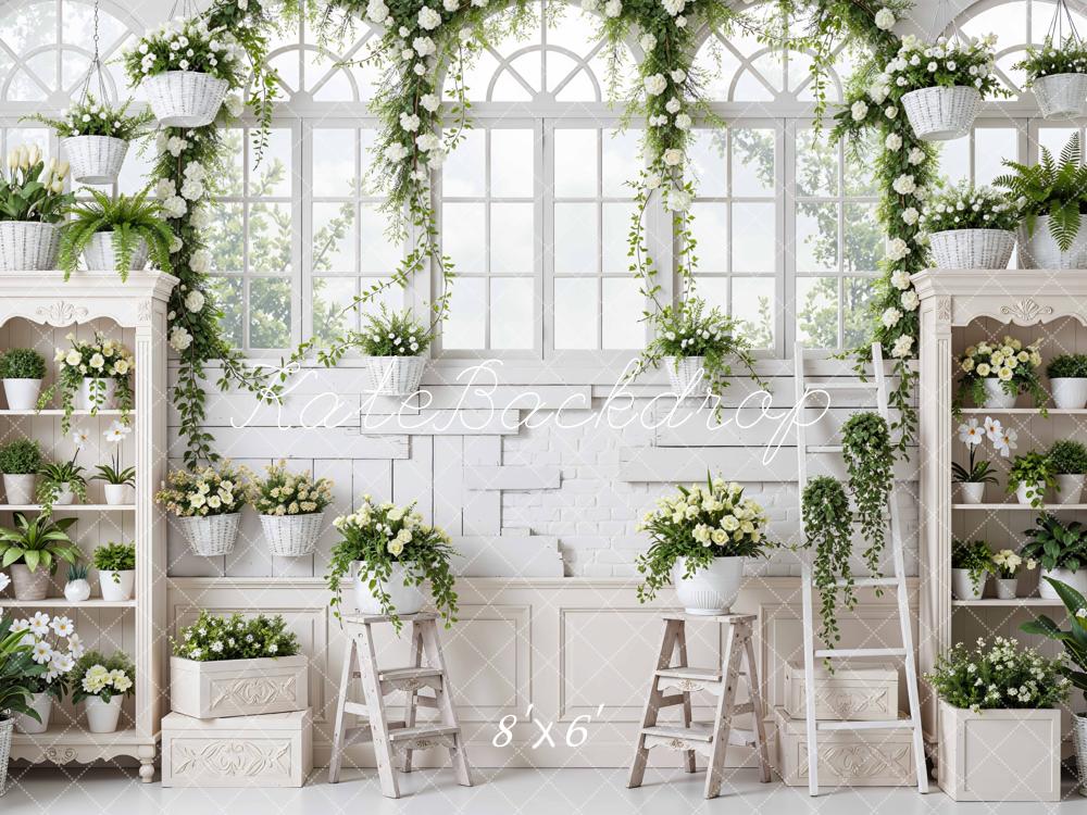 Kate White Window Greenery Backdrop Designed by Mini MakeBelieve - Image 3