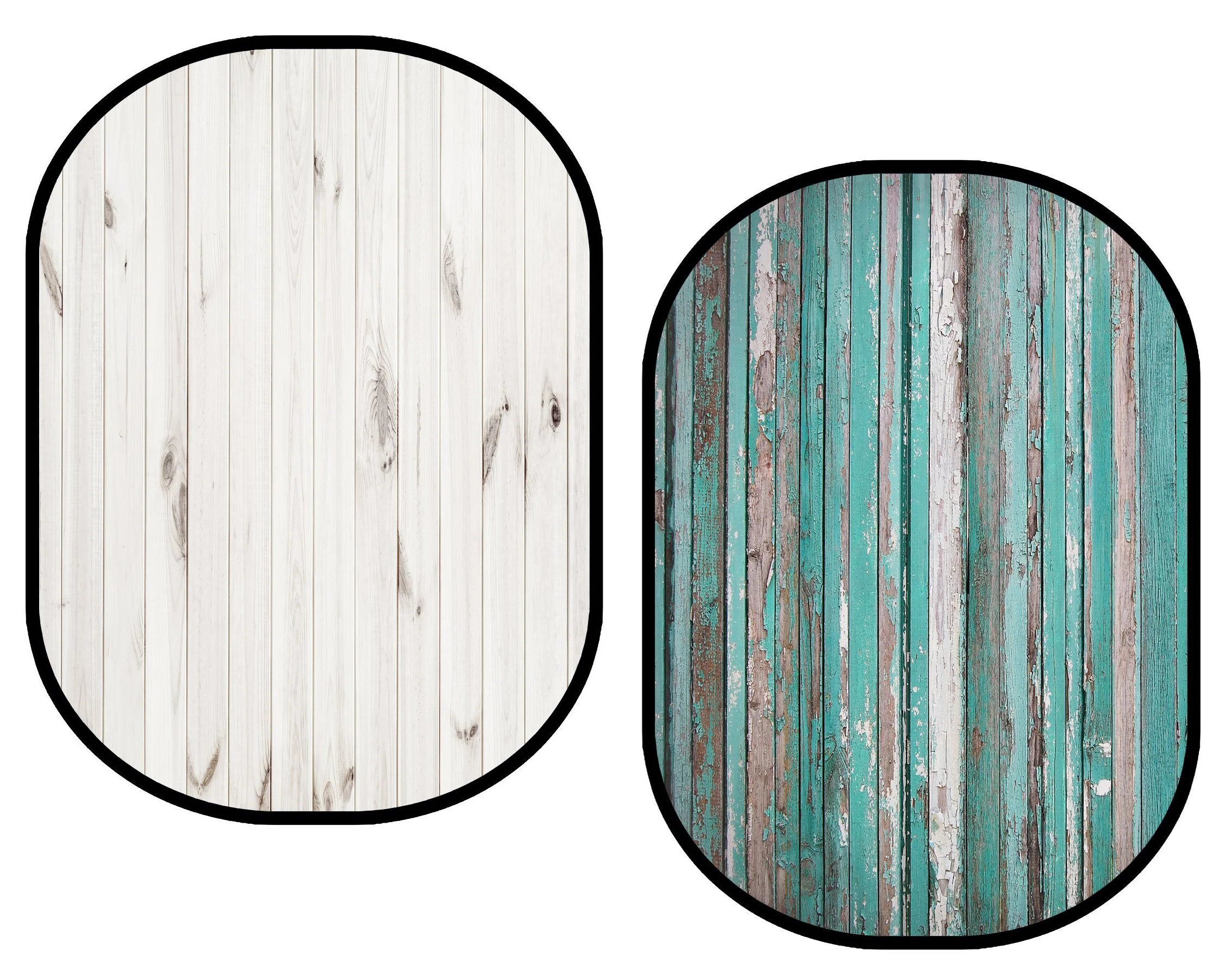 Kate White Wood / Dark Blue Green Retro Wood Collapsible Backdrop Photography 5X6.5ft(1.5x2m) - Image 2