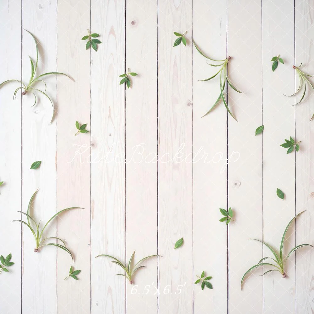 Kate White Wood Planks Greenery Backdrop Designed by Mini MakeBelieve - Image 2