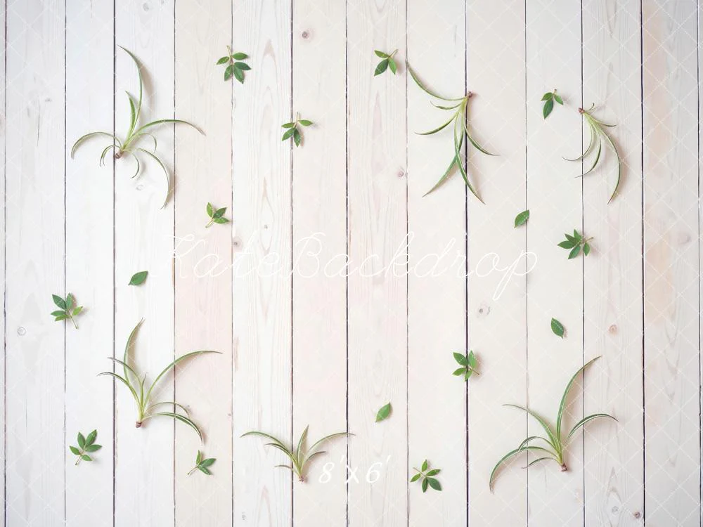 Kate White Wood Planks Greenery Backdrop Designed by Mini MakeBelieve - Image 3