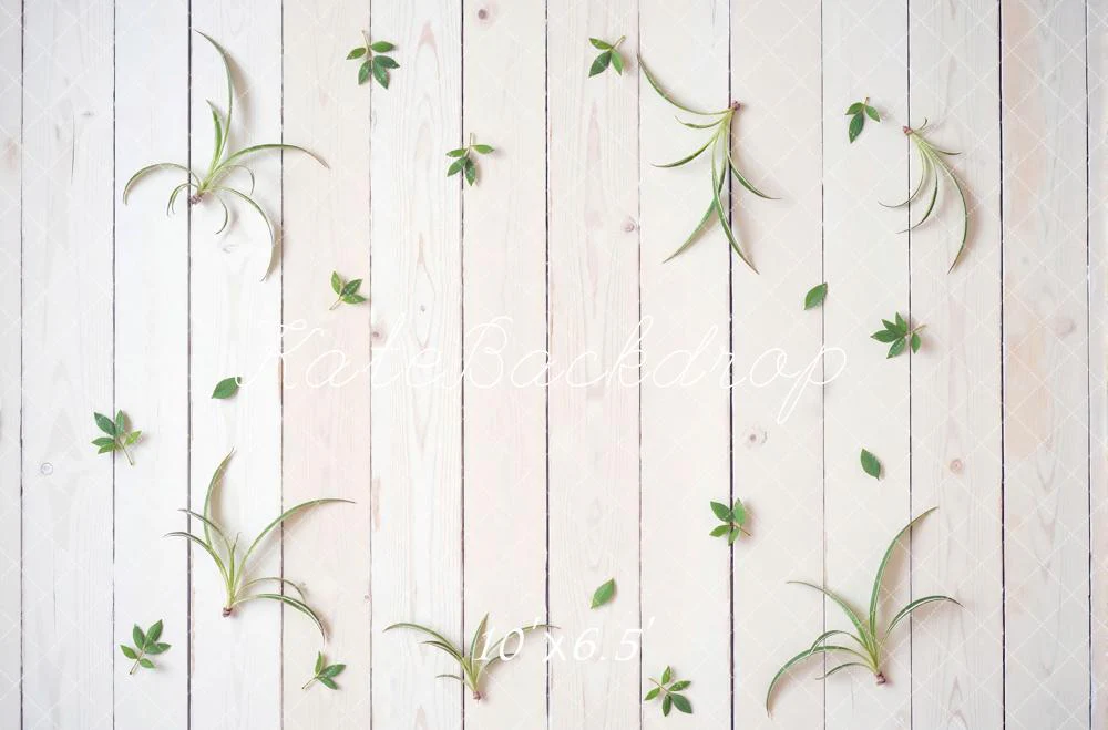 Kate White Wood Planks Greenery Backdrop Designed by Mini MakeBelieve - Image 4