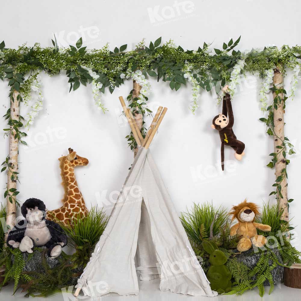 Kate Wild Animals Camping Backdrop Designed by Emetselch - Image 2