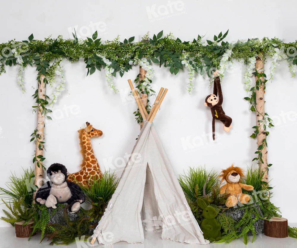 Kate Wild Animals Camping Backdrop Designed by Emetselch - Image 3