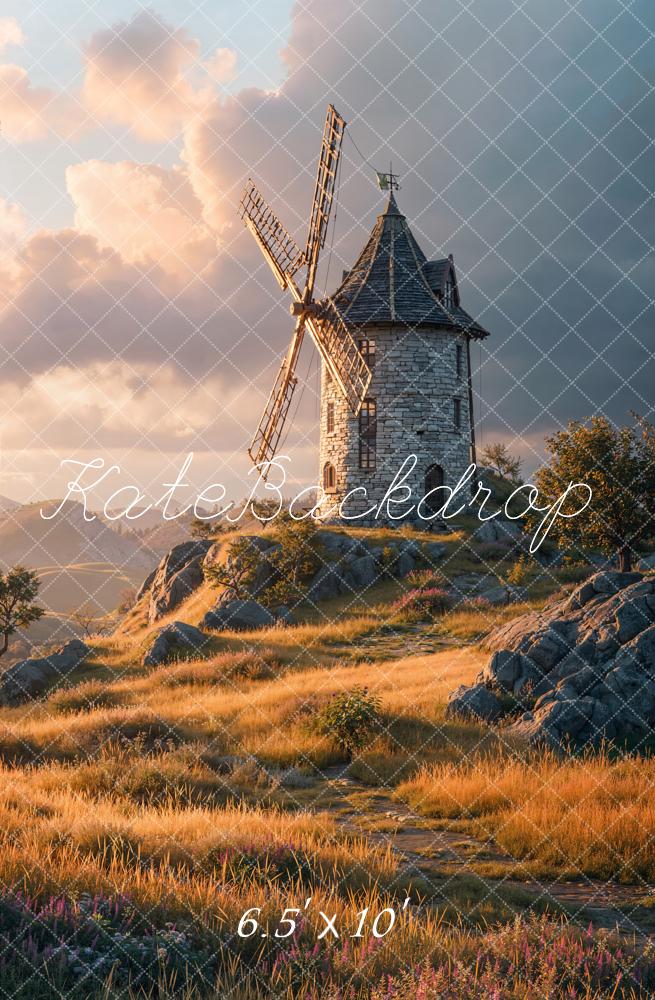 Kate Windmill Stone Tower Meadow Backdrop Designed by Chain Photography - Image 4