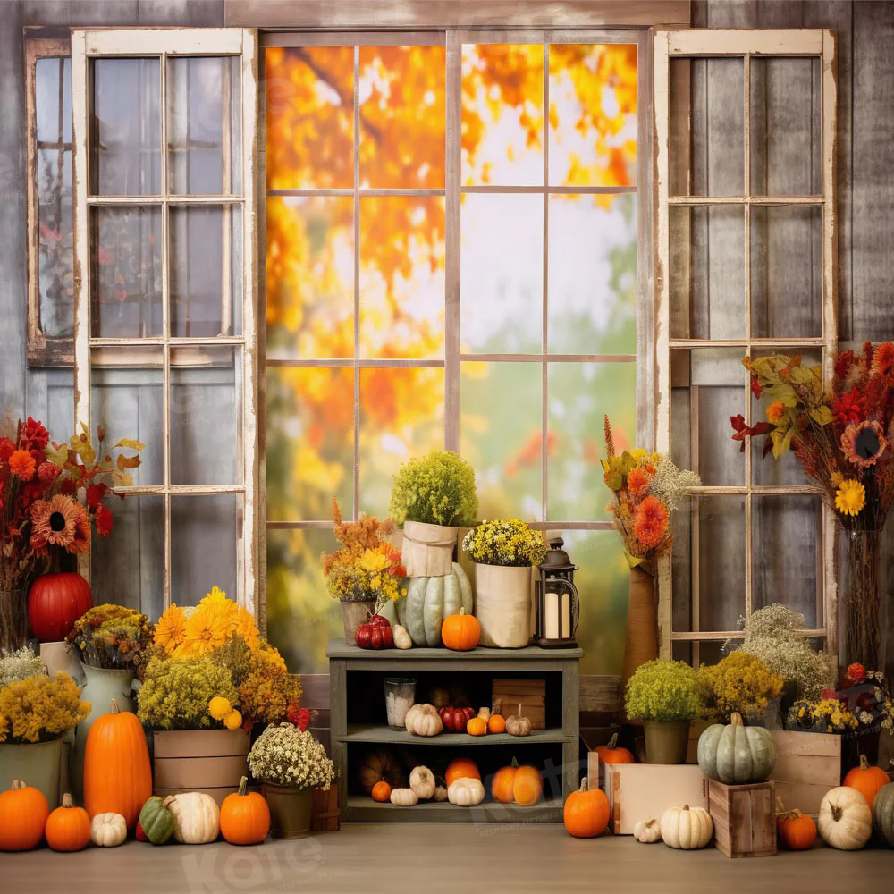 Kate Window Autumn Pumpkin Backdrop Designed by Chain Photography - Image 2