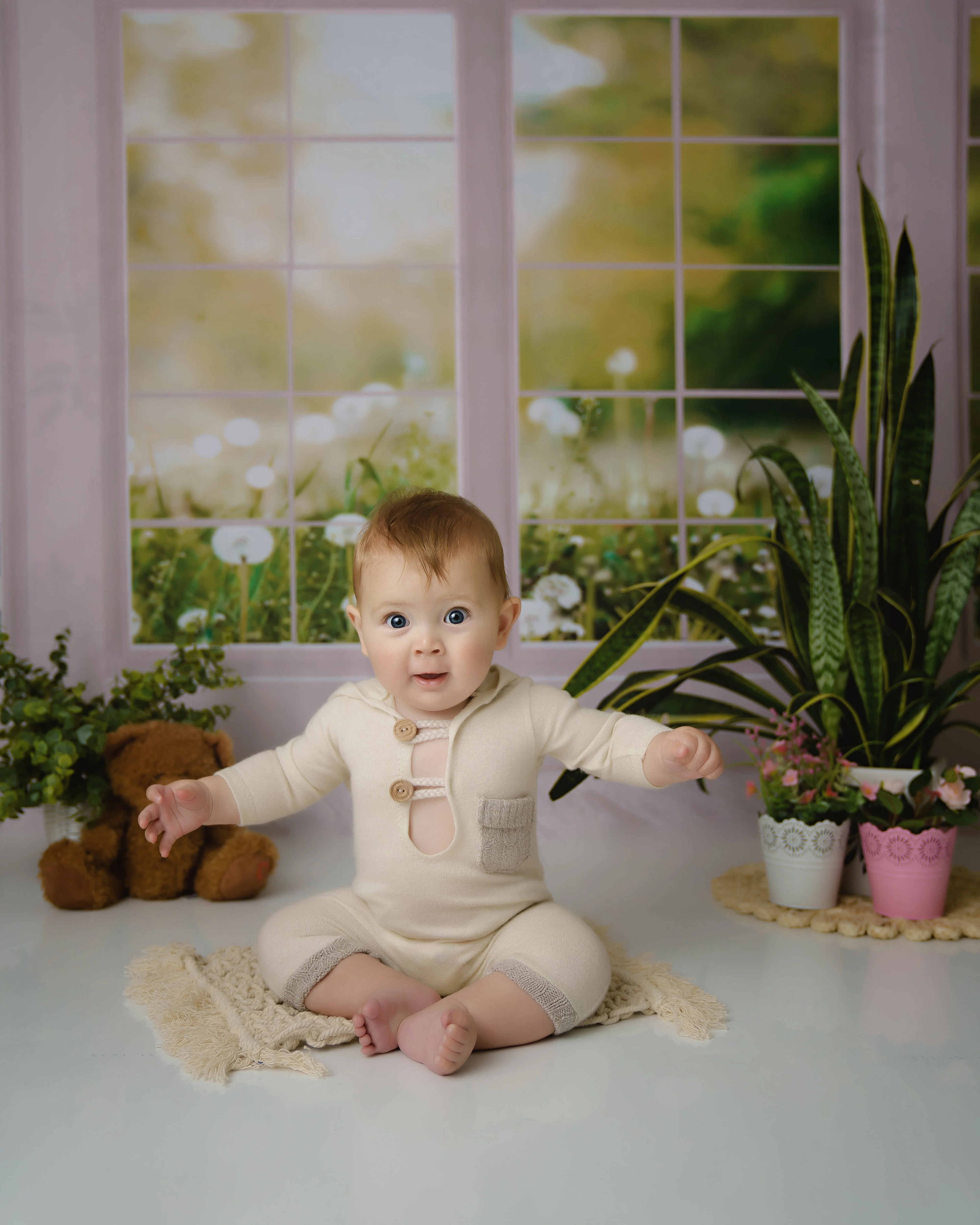 Kate Window Fleece Backdrop Spring Summer Garden Designed by Emetselch - Image 14