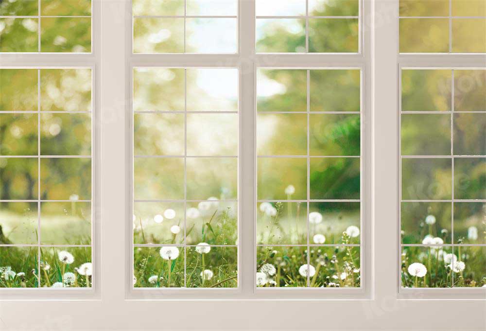 Kate Window Fleece Backdrop Spring Summer Garden Designed by Emetselch - Image 2