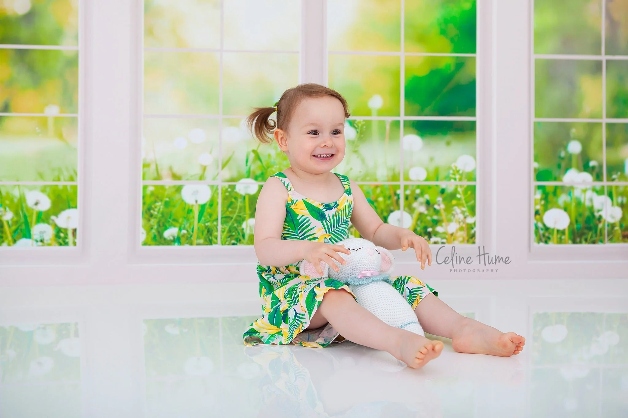 Kate Window Fleece Backdrop Spring Summer Garden Designed by Emetselch - Image 4