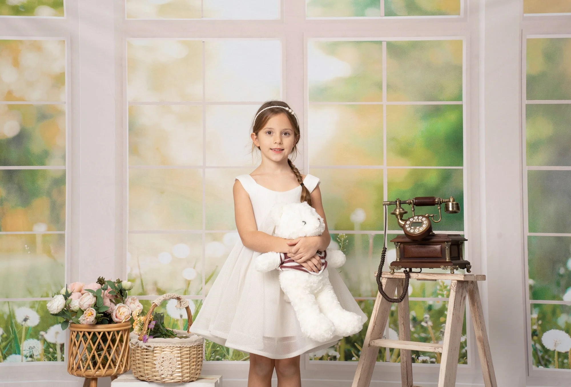 Kate Window Fleece Backdrop Spring Summer Garden Designed by Emetselch - Image 5