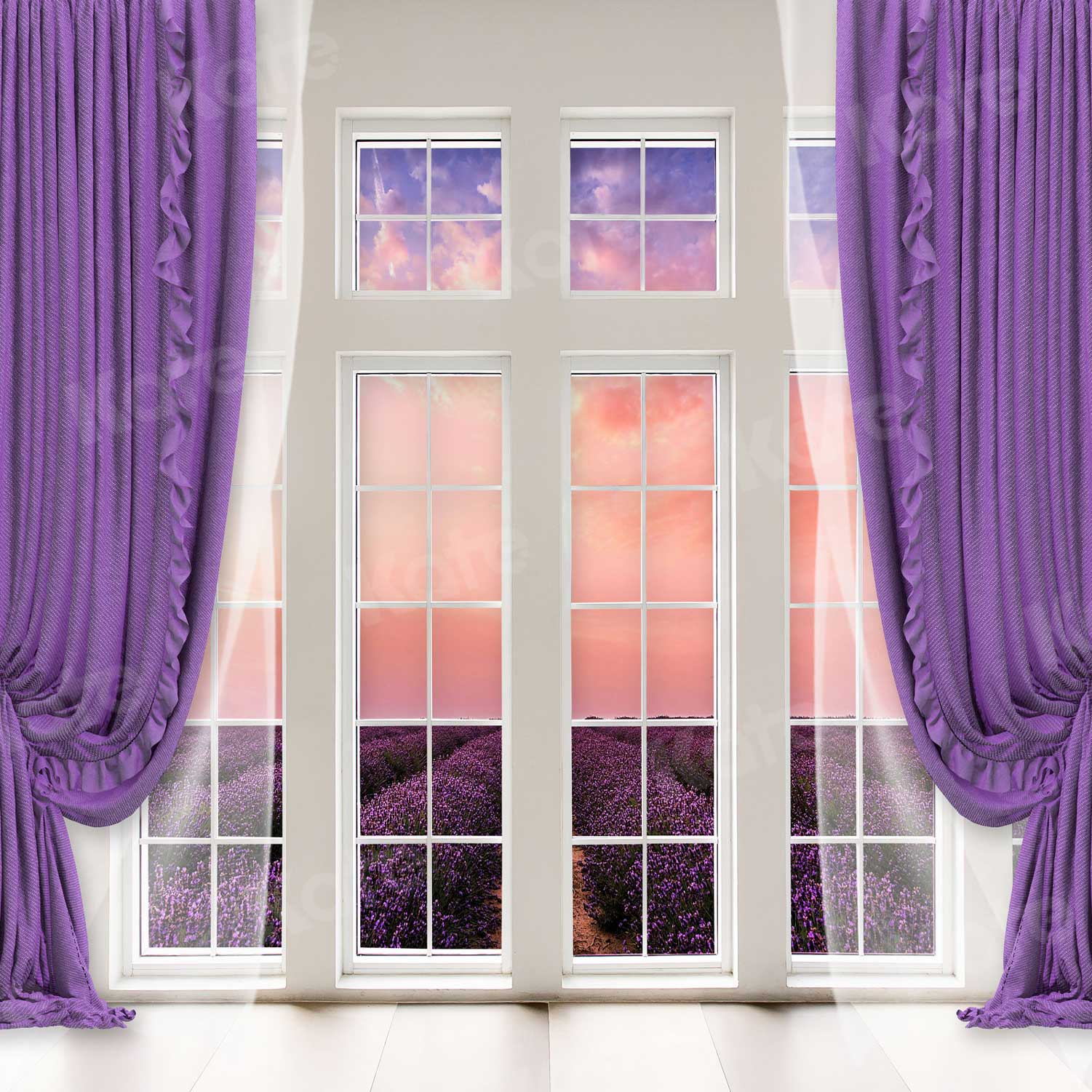Kate Window Purple Curtain Lavender Backdrop for Photography - Image 2